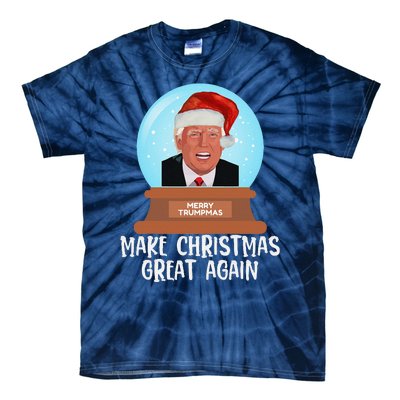 Merry Trumpmas Make Christmas Great Again Trump Snow Globe Tie-Dye T-Shirt