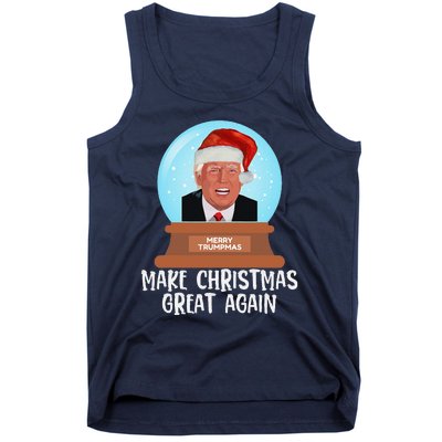 Merry Trumpmas Make Christmas Great Again Trump Snow Globe Tank Top