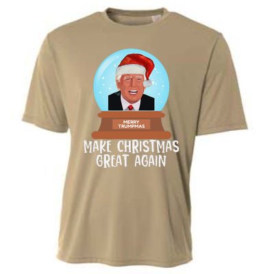 Merry Trumpmas Make Christmas Great Again Trump Snow Globe Cooling Performance Crew T-Shirt