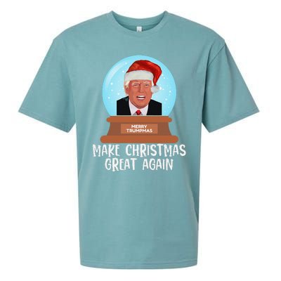 Merry Trumpmas Make Christmas Great Again Trump Snow Globe Sueded Cloud Jersey T-Shirt