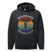 Massage Therapy Massage Therapist Vintage Sunset Gifts Performance Fleece Hoodie