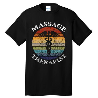 Massage Therapy Massage Therapist Vintage Sunset Gifts Tall T-Shirt