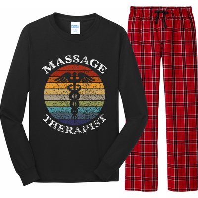 Massage Therapy Massage Therapist Vintage Sunset Gifts Long Sleeve Pajama Set