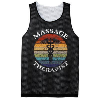 Massage Therapy Massage Therapist Vintage Sunset Gifts Mesh Reversible Basketball Jersey Tank