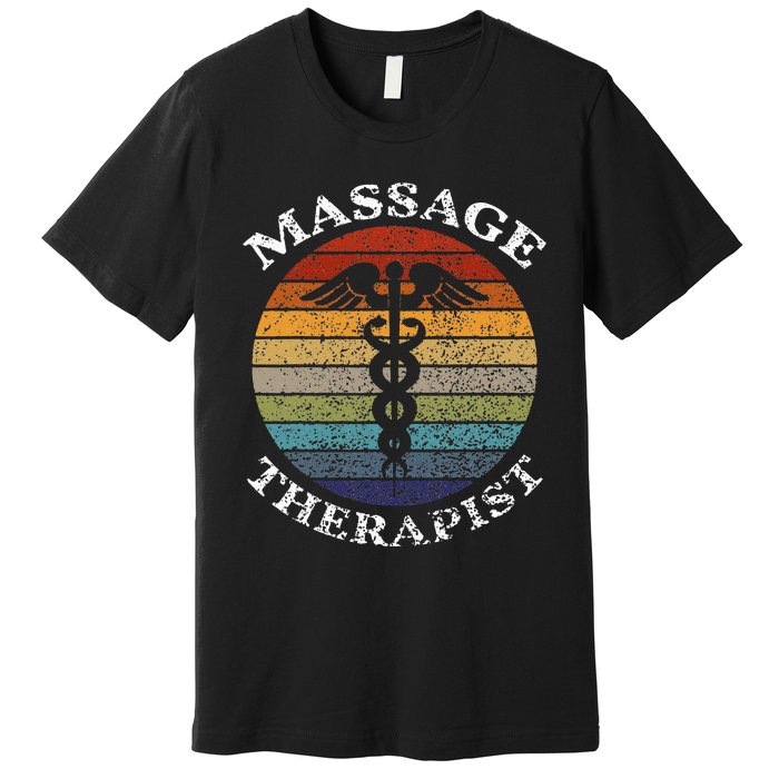 Massage Therapy Massage Therapist Vintage Sunset Gifts Premium T-Shirt