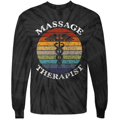 Massage Therapy Massage Therapist Vintage Sunset Gifts Tie-Dye Long Sleeve Shirt