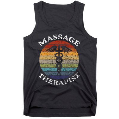 Massage Therapy Massage Therapist Vintage Sunset Gifts Tank Top