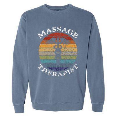 Massage Therapy Massage Therapist Vintage Sunset Gifts Garment-Dyed Sweatshirt