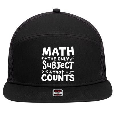 Math Teacher Mathematician Funny Gift 7 Panel Mesh Trucker Snapback Hat