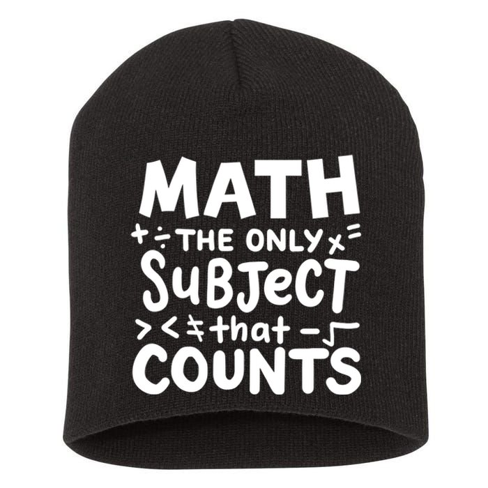 Math Teacher Mathematician Funny Gift Short Acrylic Beanie