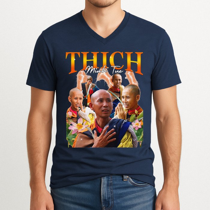 Monk Thich Minh Tue Bootleg V-Neck T-Shirt