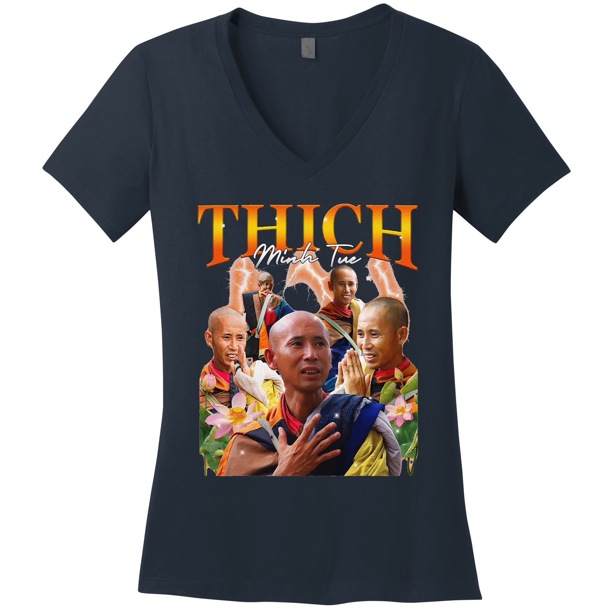 Monk Thich Minh Tue Bootleg Women's V-Neck T-Shirt