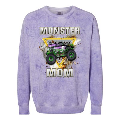 Monster Truck Mom Monster Truck Are My Jam Colorblast Crewneck Sweatshirt