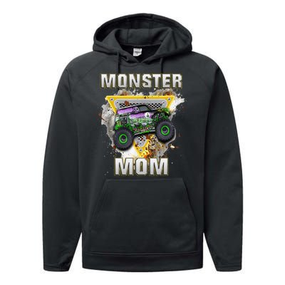 Monster Truck Mom Monster Truck Are My Jam Performance Fleece Hoodie