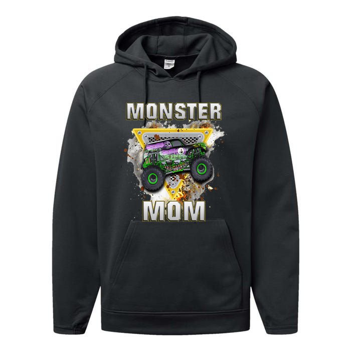 Monster Truck Mom Monster Truck Are My Jam Performance Fleece Hoodie