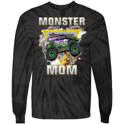 Monster Truck Mom Monster Truck Are My Jam Tie-Dye Long Sleeve Shirt