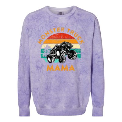 Monster Truck Mama Retro Vintage Style Monster Truck Colorblast Crewneck Sweatshirt