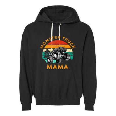 Monster Truck Mama Retro Vintage Style Monster Truck Garment-Dyed Fleece Hoodie