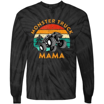 Monster Truck Mama Retro Vintage Style Monster Truck Tie-Dye Long Sleeve Shirt