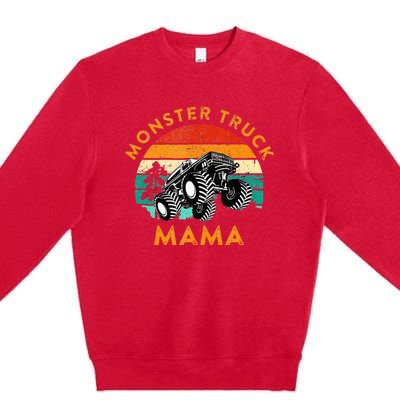 Monster Truck Mama Retro Vintage Style Monster Truck Premium Crewneck Sweatshirt