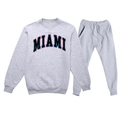 Miami Text Premium Crewneck Sweatsuit Set