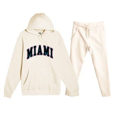 Miami Text Premium Hooded Sweatsuit Set