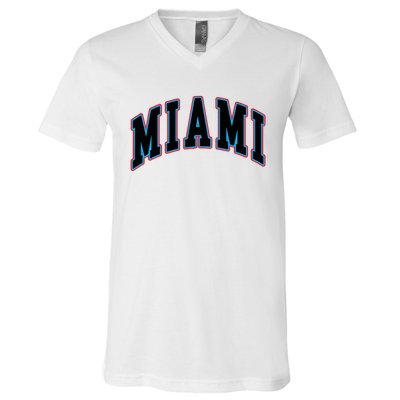 Miami Text V-Neck T-Shirt