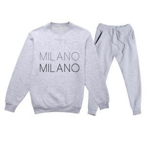 Milano T Milan Italy Fashion Italian Graphic Premium Crewneck Sweatsuit Set