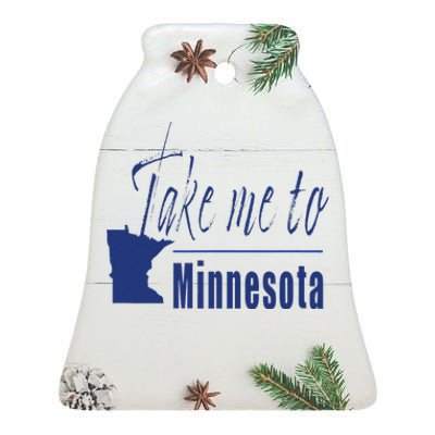 Minnesota Take Me To Minnesota North Shore Lake Superior Ceramic Bell Ornament