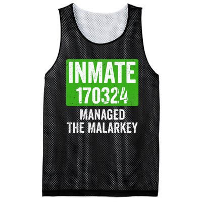 Managed The Malarkey Inmate St Patricks Day Mesh Reversible Basketball Jersey Tank