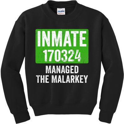 Managed The Malarkey Inmate St Patricks Day Kids Sweatshirt