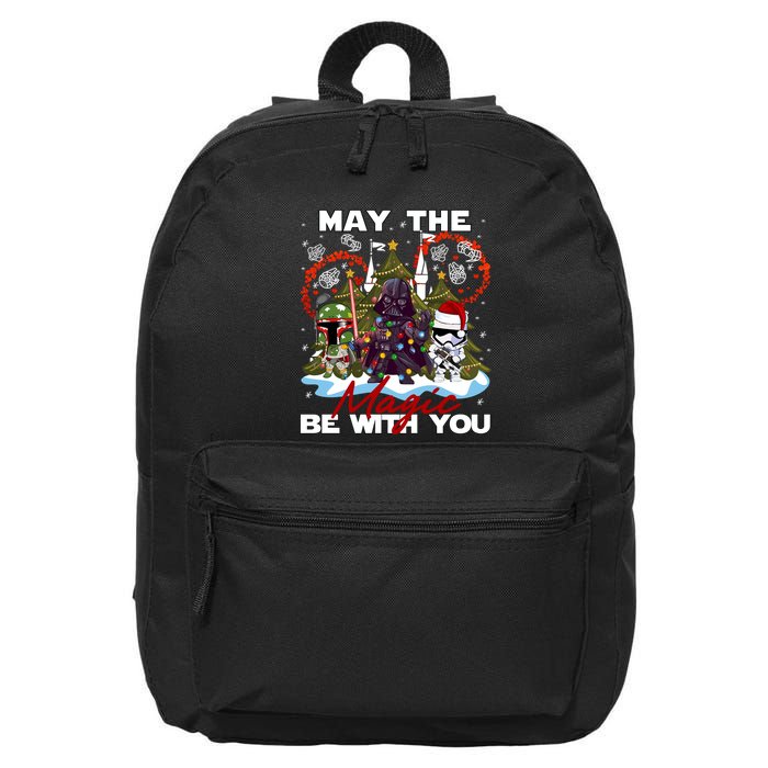 May The Magic Be With You Merry Christmas 16 in Basic Backpack