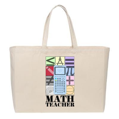 Math Teacher Cotton Canvas Jumbo Tote