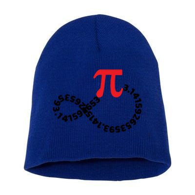 Math Teacher Mathematics Pi Symbol Pi Happy Pi Day Infinity Gift Short Acrylic Beanie