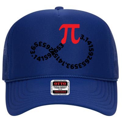 Math Teacher Mathematics Pi Symbol Pi Happy Pi Day Infinity Gift High Crown Mesh Back Trucker Hat