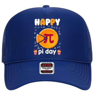 Math Teacher Mathematics Pi Symbol Pie Pi Happy Pi Day Gift High Crown Mesh Back Trucker Hat