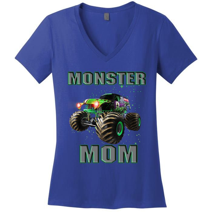 Monster Truck Mom Monster Truck Are My Jam Truck Lovers Cool Gift Women's V-Neck T-Shirt