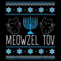 Meowzel Tov Menoarah Merry Hanukkah Funny Hanucats Cute Cat Flexfit Unipanel Trucker Cap