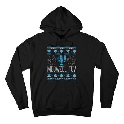 Meowzel Tov Menoarah Merry Hanukkah Funny Hanucats Cute Cat Hoodie