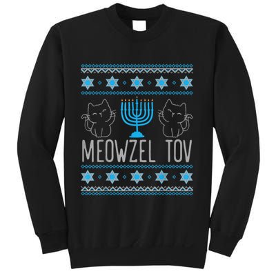 Meowzel Tov Menoarah Merry Hanukkah Funny Hanucats Cute Cat Sweatshirt