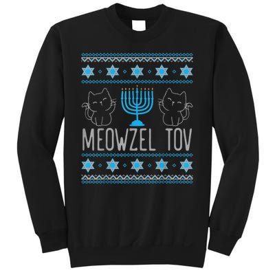 Meowzel Tov Menoarah Merry Hanukkah Funny Hanucats Cute Cat Sweatshirt