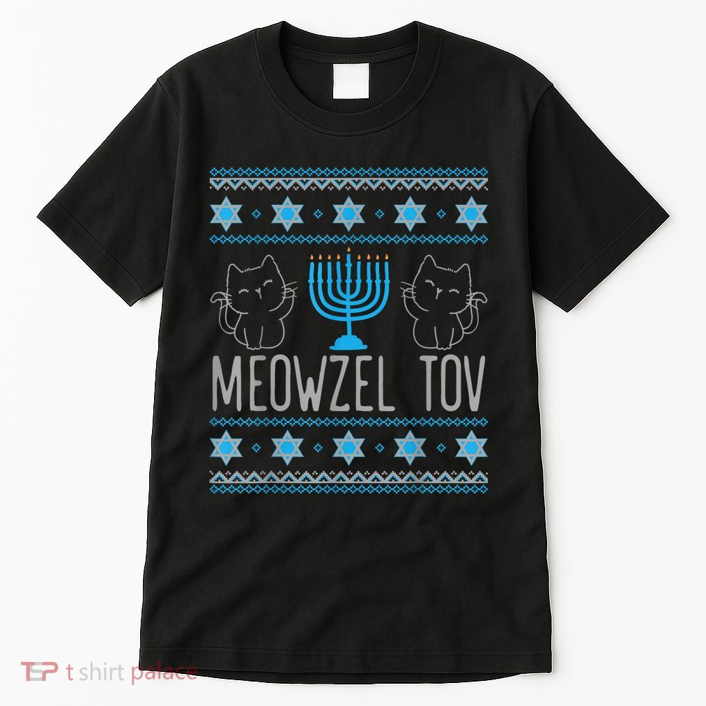 Meowzel Tov Menoarah Merry Hanukkah Funny Hanucats Cute Cat Tall T-Shirt