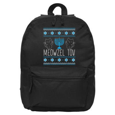 Meowzel Tov Menoarah Merry Hanukkah Funny Hanucats Cute Cat 16 in Basic Backpack