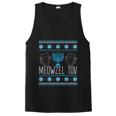 Meowzel Tov Menoarah Merry Hanukkah Funny Hanucats Cute Cat PosiCharge Competitor Tank