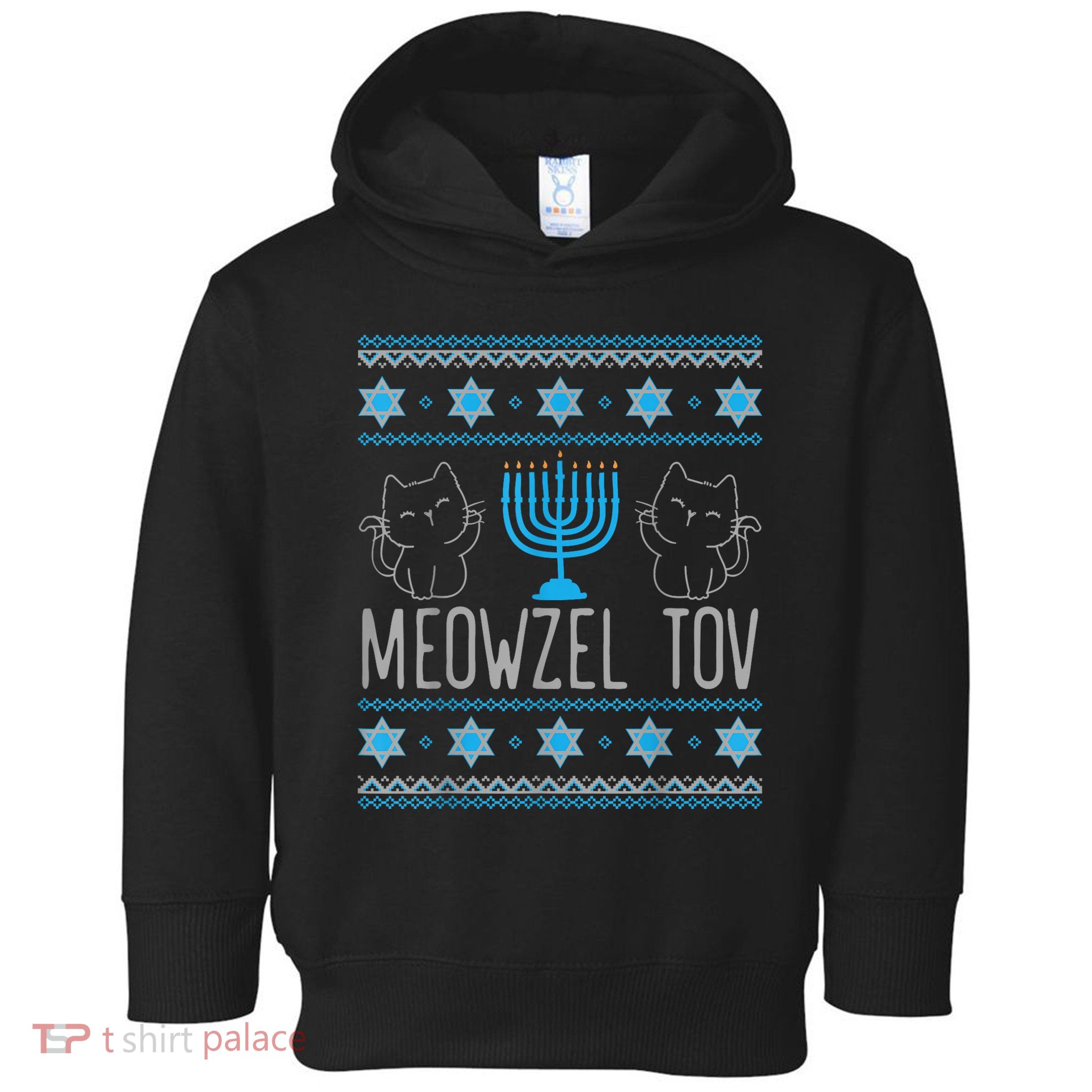 Meowzel Tov Menoarah Merry Hanukkah Funny Hanucats Cute Cat Toddler Hoodie