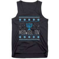 Meowzel Tov Menoarah Merry Hanukkah Funny Hanucats Cute Cat Tank Top