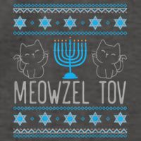 Meowzel Tov Menoarah Merry Hanukkah Funny Hanucats Cute Cat Vector Backpack
