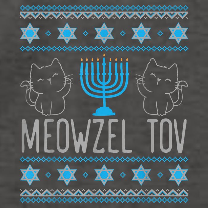 Meowzel Tov Menoarah Merry Hanukkah Funny Hanucats Cute Cat Vector Backpack