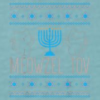 Meowzel Tov Menoarah Merry Hanukkah Funny Hanucats Cute Cat Sueded Cloud Jersey T-Shirt
