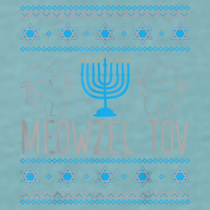 Meowzel Tov Menoarah Merry Hanukkah Funny Hanucats Cute Cat Sueded Cloud Jersey T-Shirt